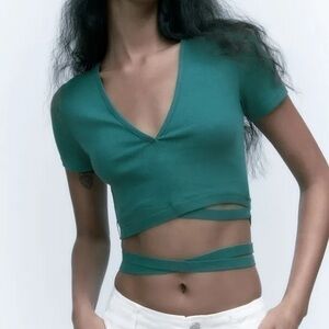 Zara tied rib top 3253 806